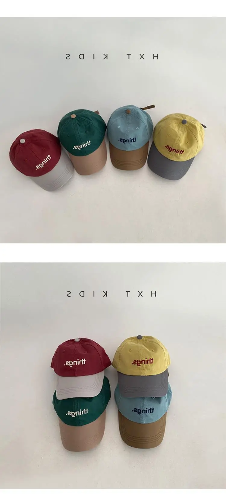 Children's Blue Brown Embroidered Baseball Cap — feature 1