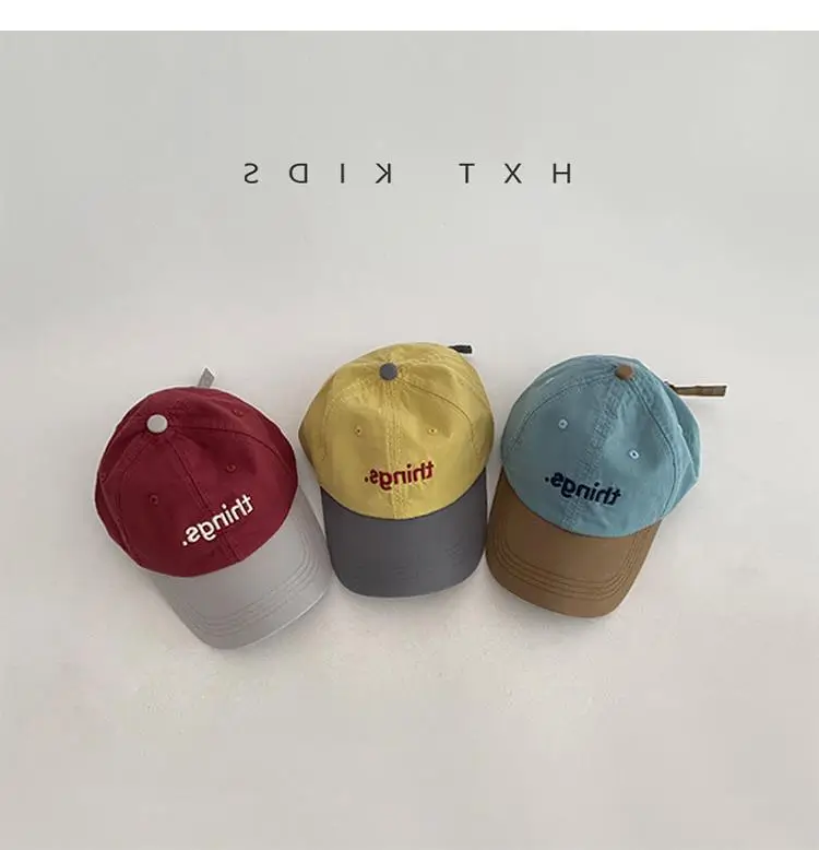 Children's Blue Brown Embroidered Baseball Cap — feature 2