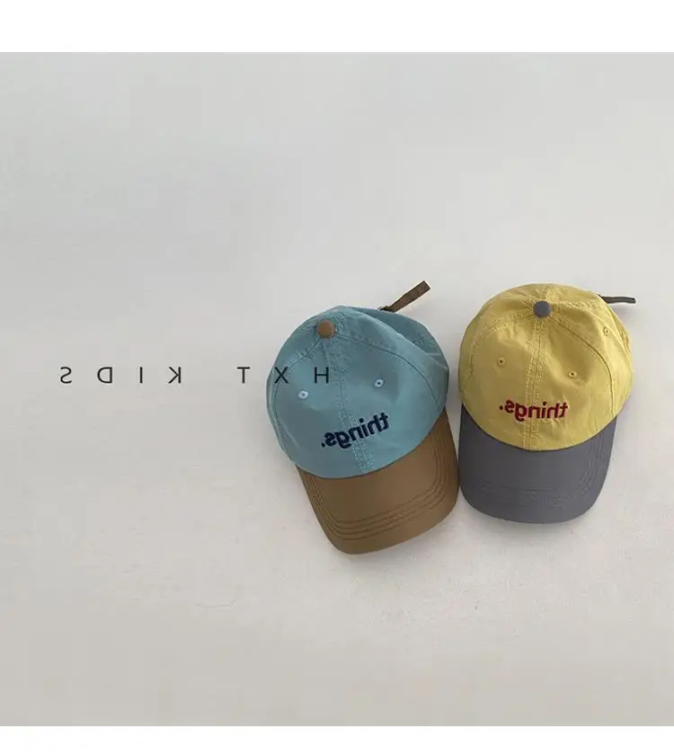 Children's Blue Brown Embroidered Baseball Cap — feature 3