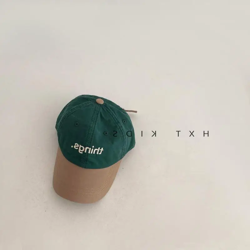 Children's Blue Brown Embroidered Baseball Cap - Image 3