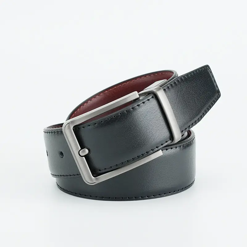 Men's Leather Belt with Silver Buckle - Image 5