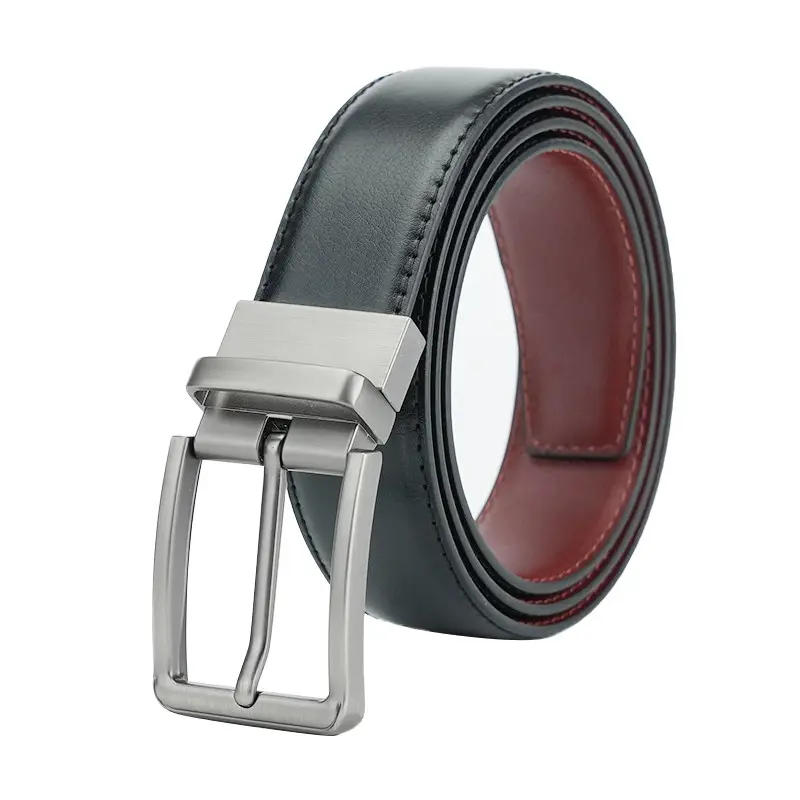 Men's Leather Belt with Silver Buckle - Image 7