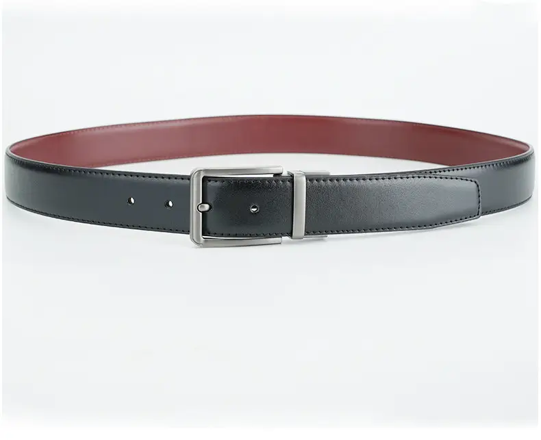 Men's Leather Belt with Silver Buckle — feature 8