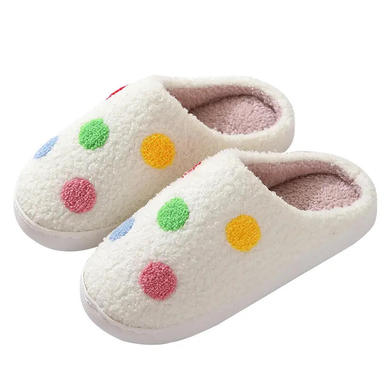 New comfortable home colorful love winter cotton slippers men and women couple thick bottom warm cotton slippers