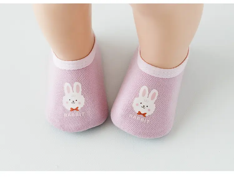 Pink Bunny Toddler Slip-On Socks for 1-3 Years — feature 10