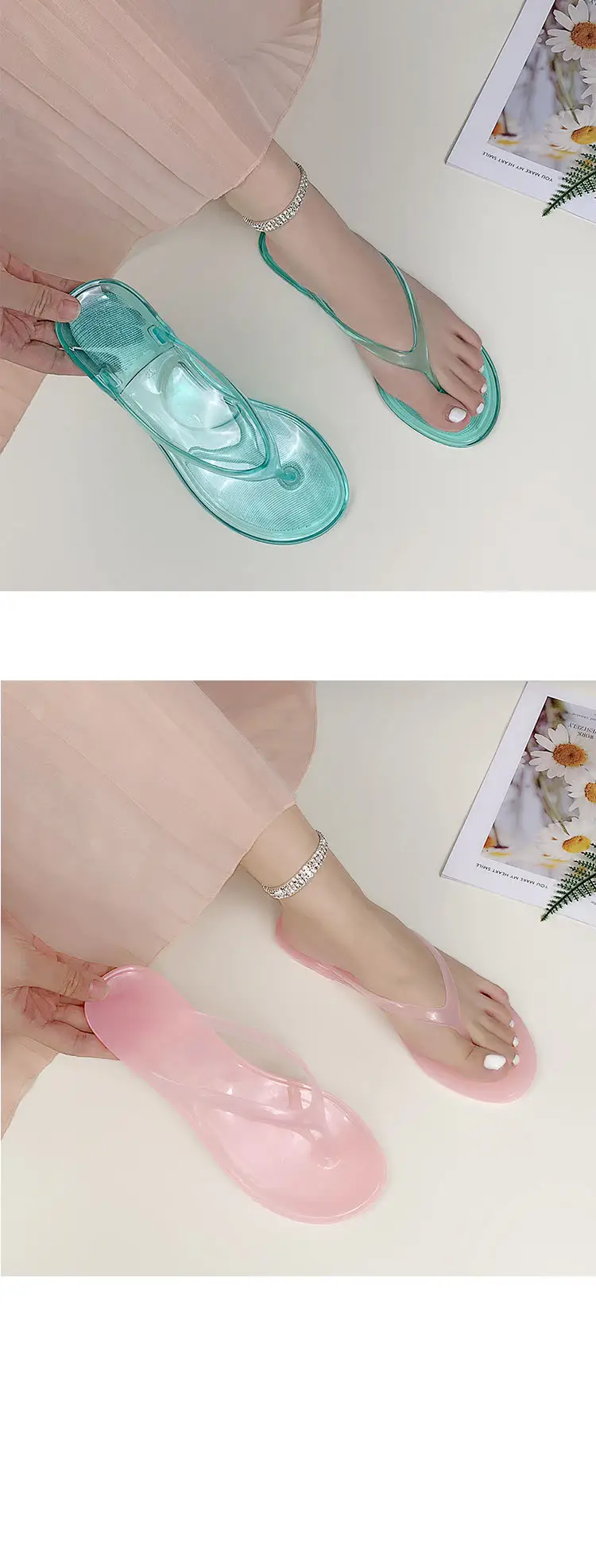 Transparent Beach Flip-Flops, Thong Sandals, Jelly Flat Sandals, Amazon Bestseller, Temu Dropshipping, Y2 — feature 8