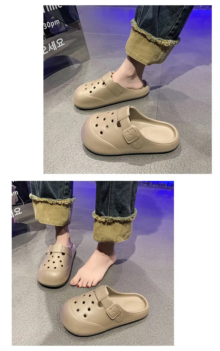 Women's Black Clog Sandals with Buckle Strap 2025 — feature 11