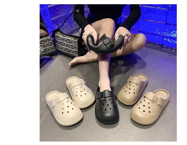Women's Black Clog Sandals with Buckle Strap 2025 — feature 16