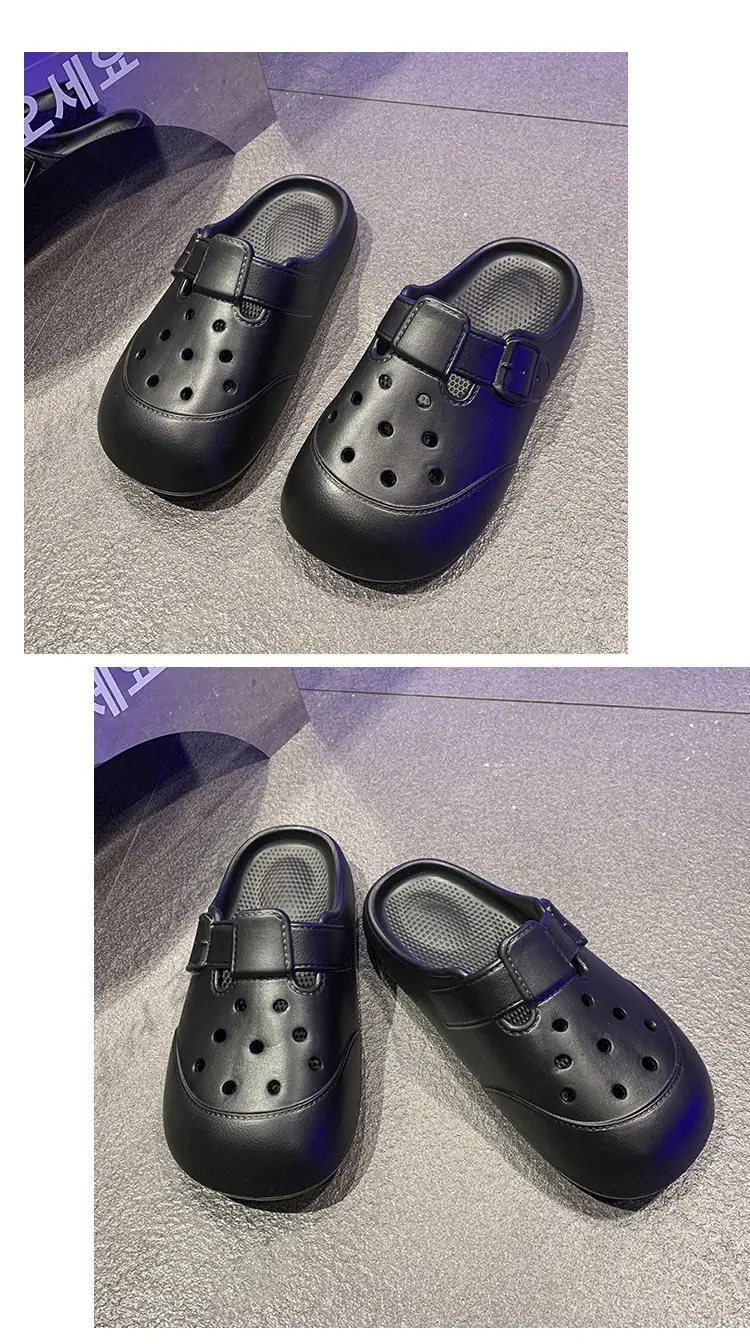 Women's Black Clog Sandals with Buckle Strap 2025 — feature 22