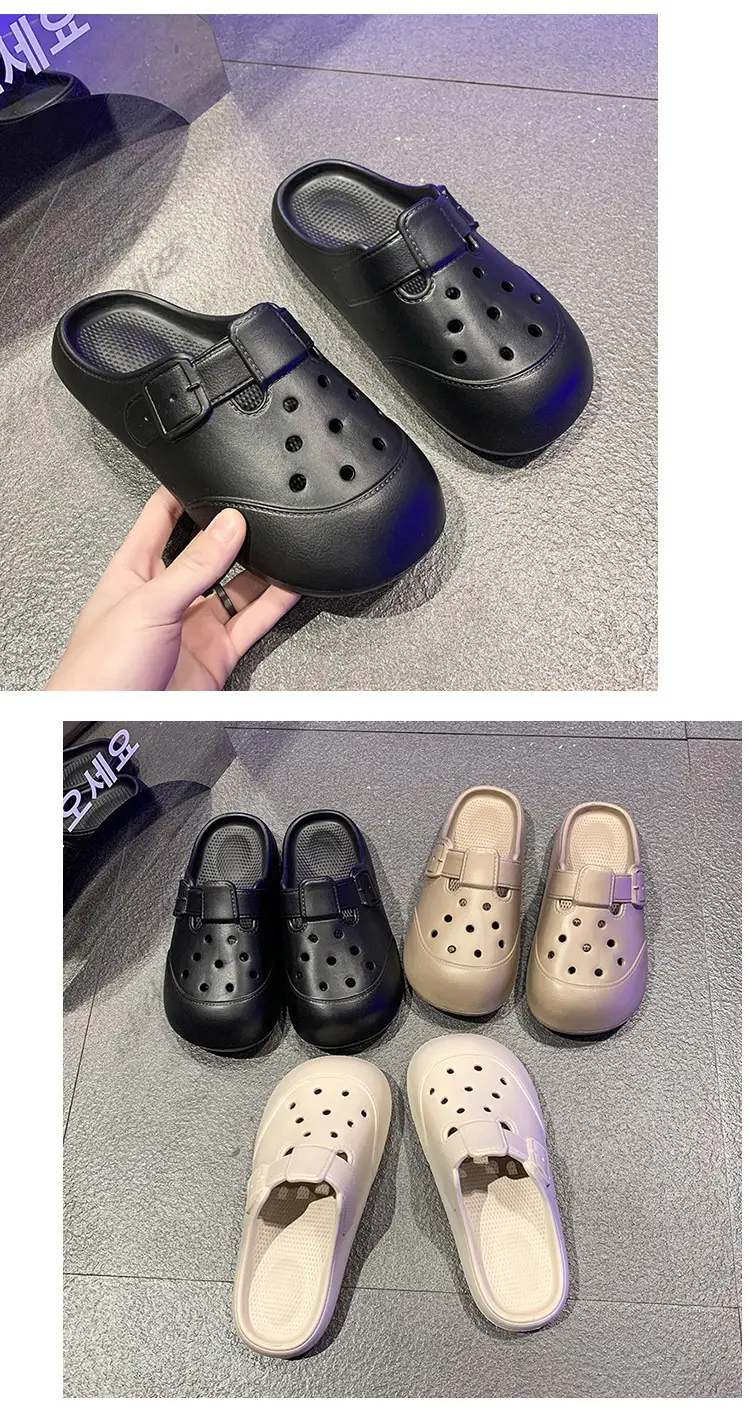Women's Black Clog Sandals with Buckle Strap 2025 — feature 23