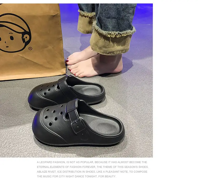 Women's Black Clog Sandals with Buckle Strap 2025 — feature 24