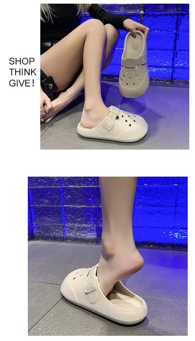 Women's Black Clog Sandals with Buckle Strap 2025 — feature 9