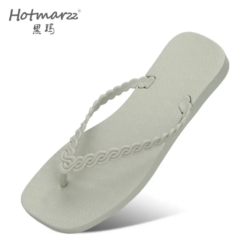 hotmarzz Heima women's new flip flops solid color slippers flip-flops beach shoes seaside non-slip slippers