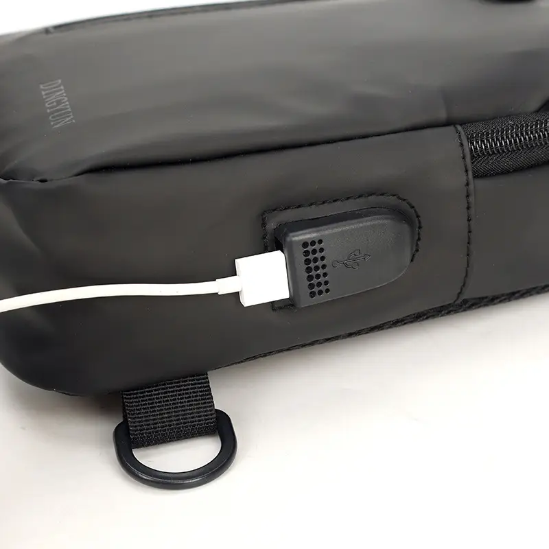 Men's Outdoor Large Capacity Messenger Bag Black - Image 7