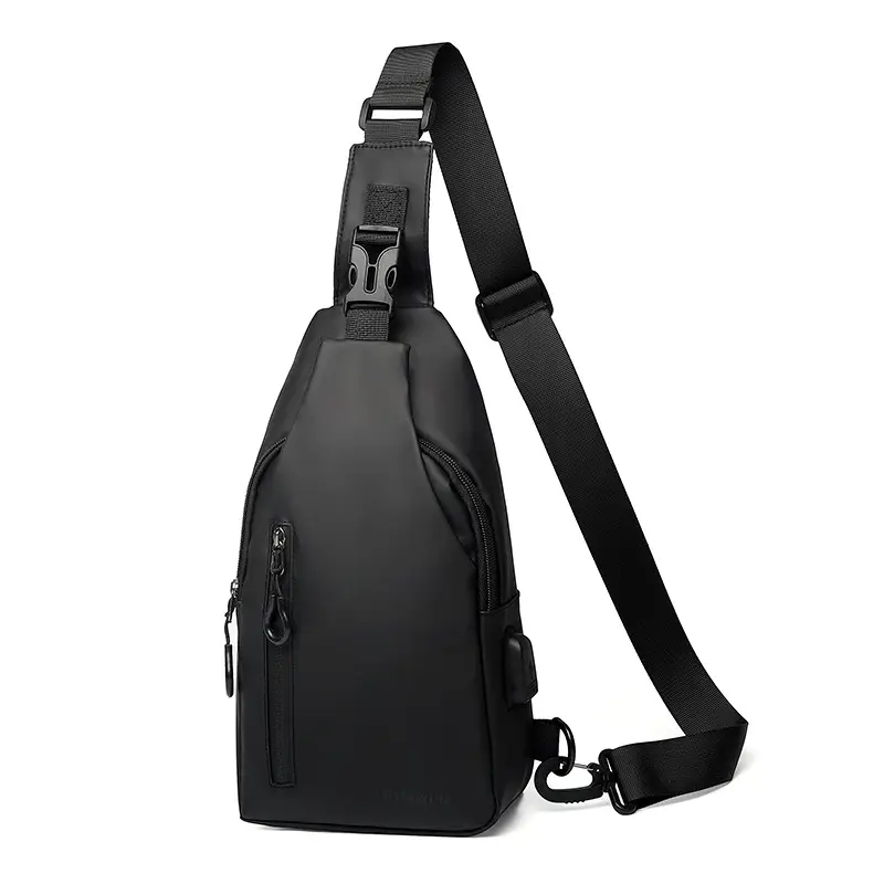 Men's Outdoor Large Capacity Messenger Bag Black - Image 8