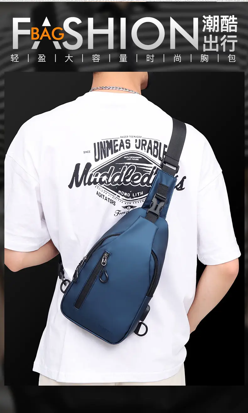 Men's Outdoor Large Capacity Messenger Bag Black — feature 4