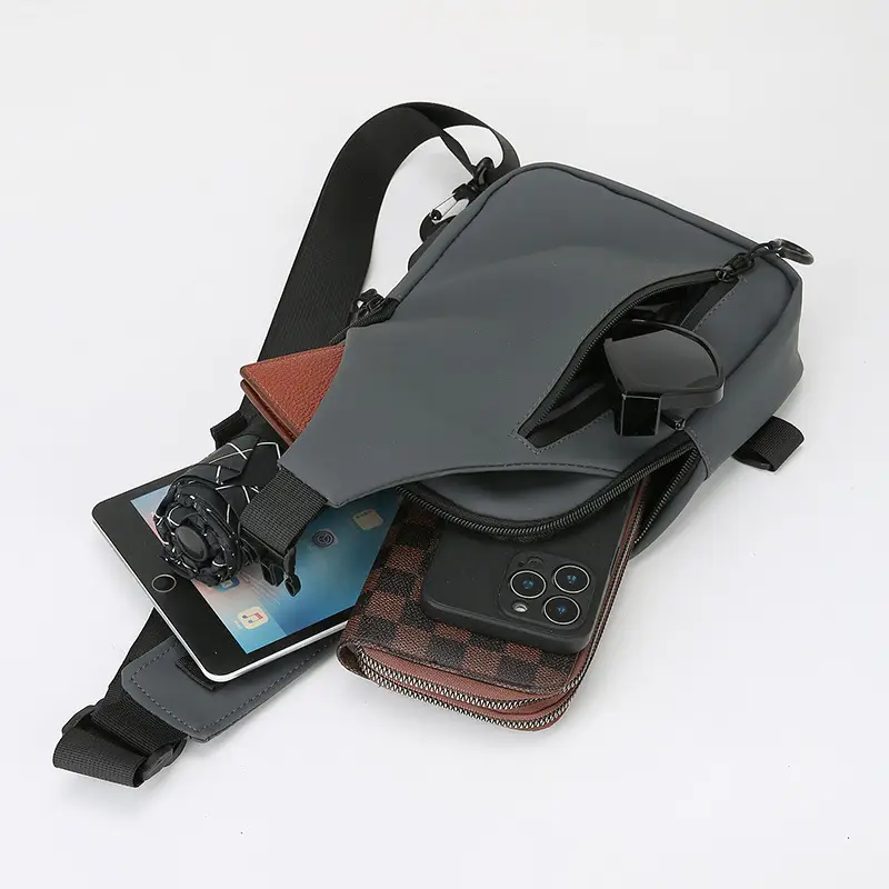 Men's Black Shoulder Messenger Bag Small Multi-Functional - Image 17