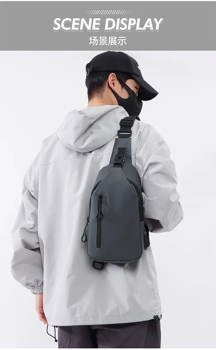 Men's Black Shoulder Messenger Bag Small Multi-Functional — feature 14