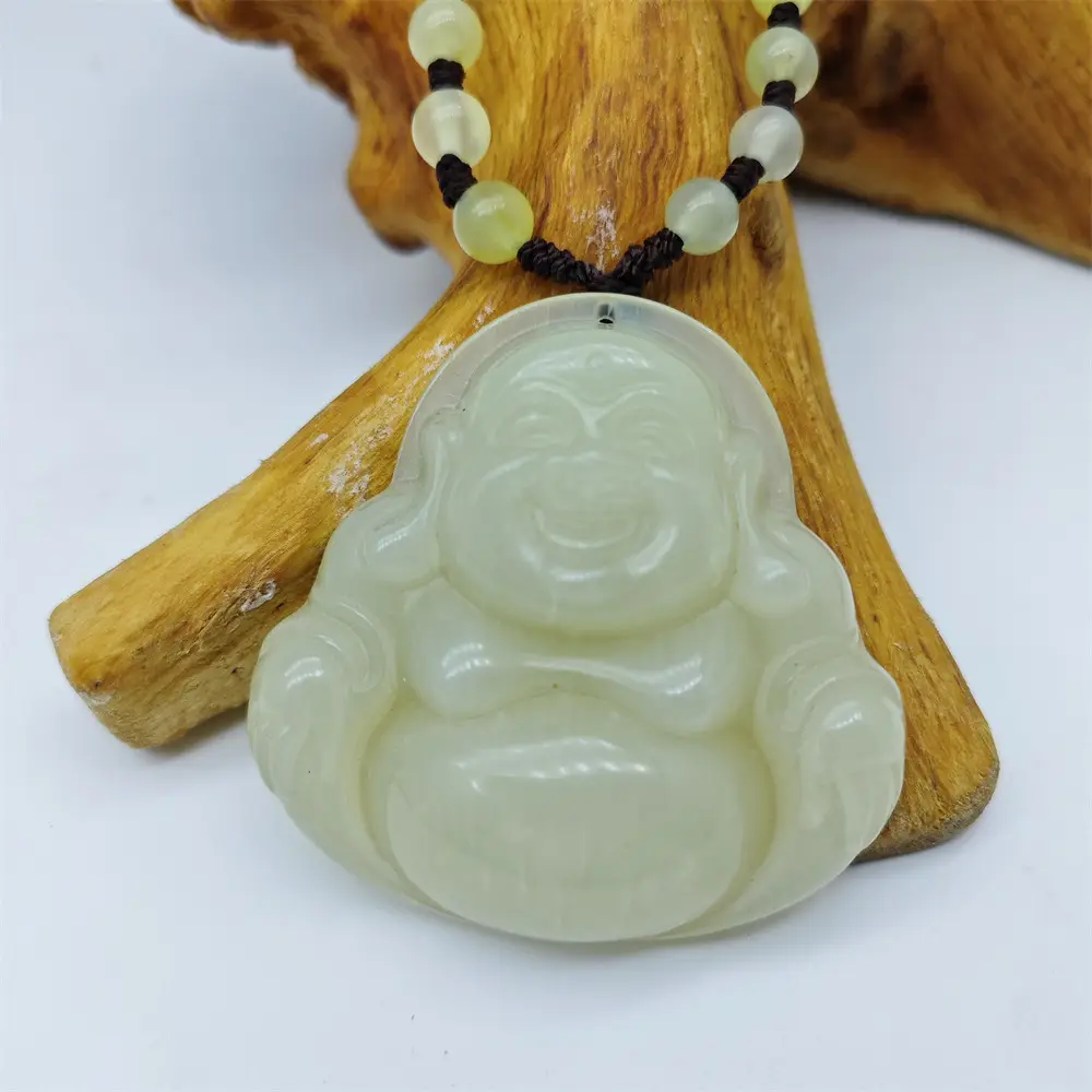 Natural Jade Xiu Buddha Pendant Large Single Carved