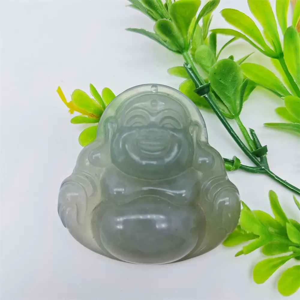 Natural Jade Xiu Buddha Pendant Large Single Carved