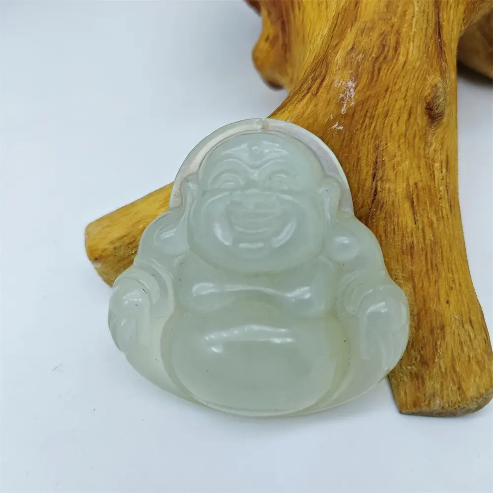 Natural Jade Xiu Buddha Pendant Large Single Carved