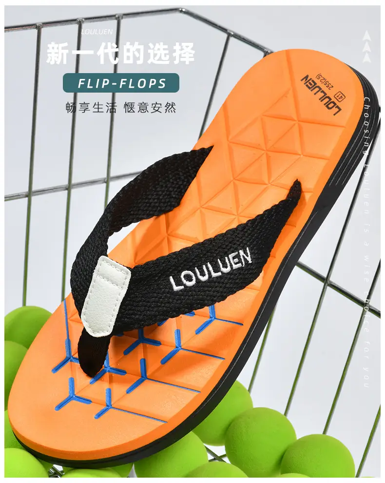 2025 Men's Orange Loulumen Beach Slippers — feature 6