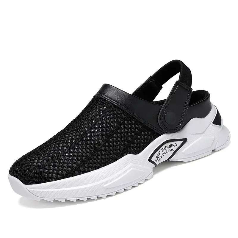 2022 Summer Gray Mesh Half Slippers for Men - Image 3