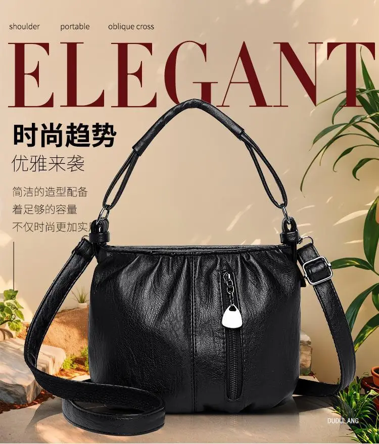Black Pleated Shoulder Bag for Women 2026 — feature 1
