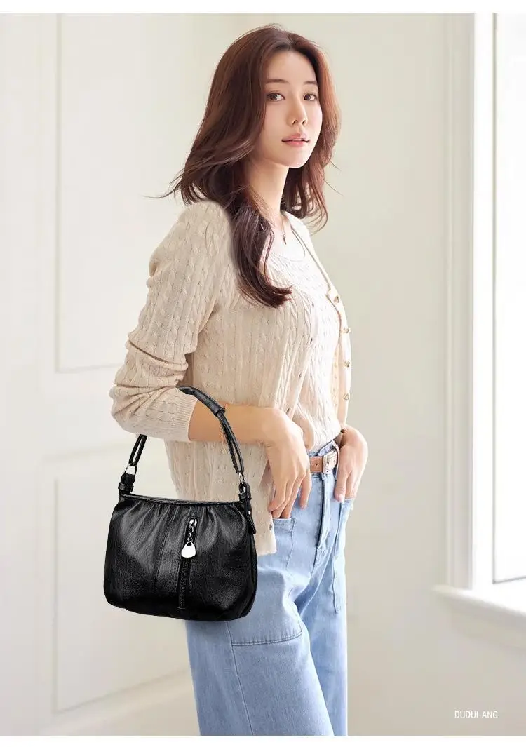 Black Pleated Shoulder Bag for Women 2026 — feature 14