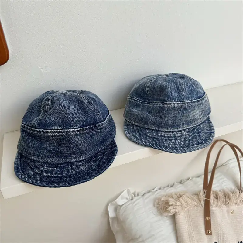 Women Denim Fisherman Hats Blue Black Foldable - Image 4