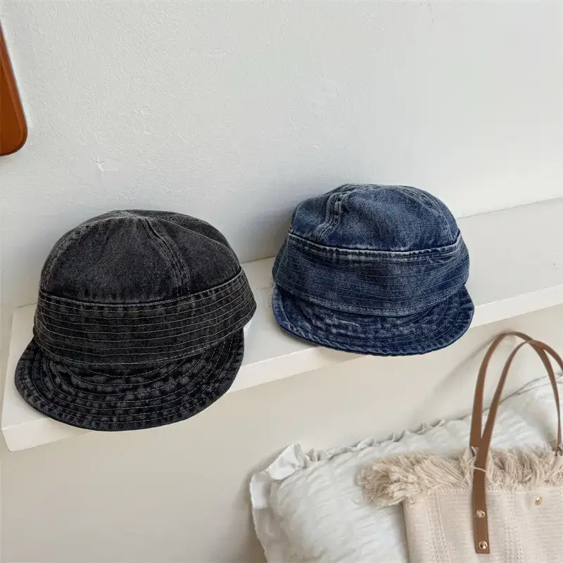 Women Denim Fisherman Hats Blue Black Foldable - Image 5