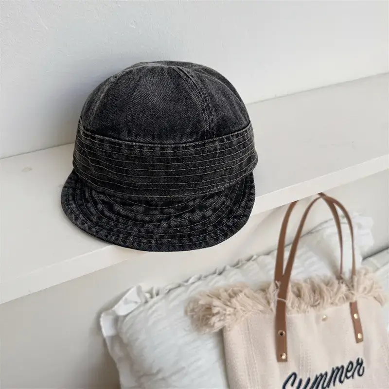 Women Denim Fisherman Hats Blue Black Foldable - Image 2