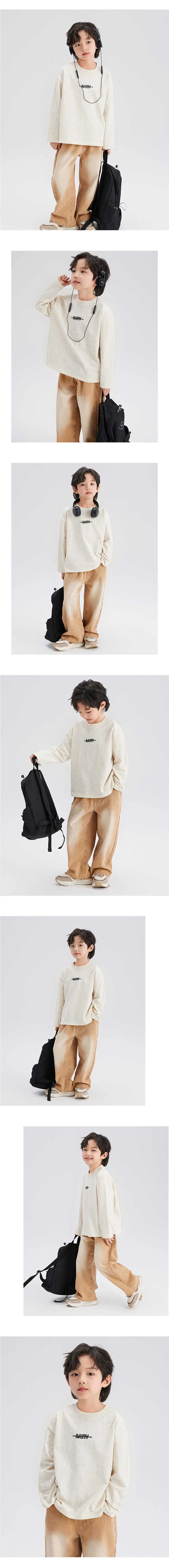 Boys Cotton Long Sleeve T-Shirt Cream Spring 2024 — feature 6