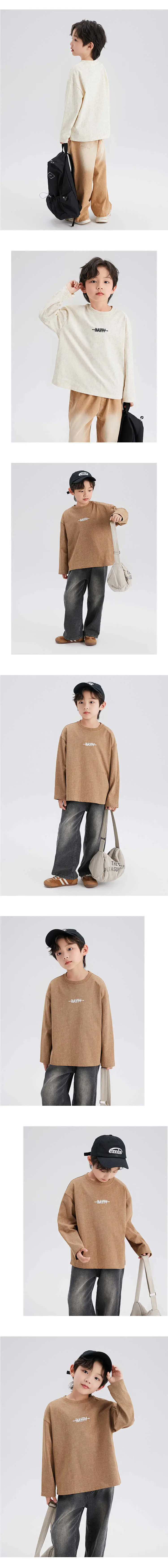 Boys Cotton Long Sleeve T-Shirt Cream Spring 2024 — feature 7