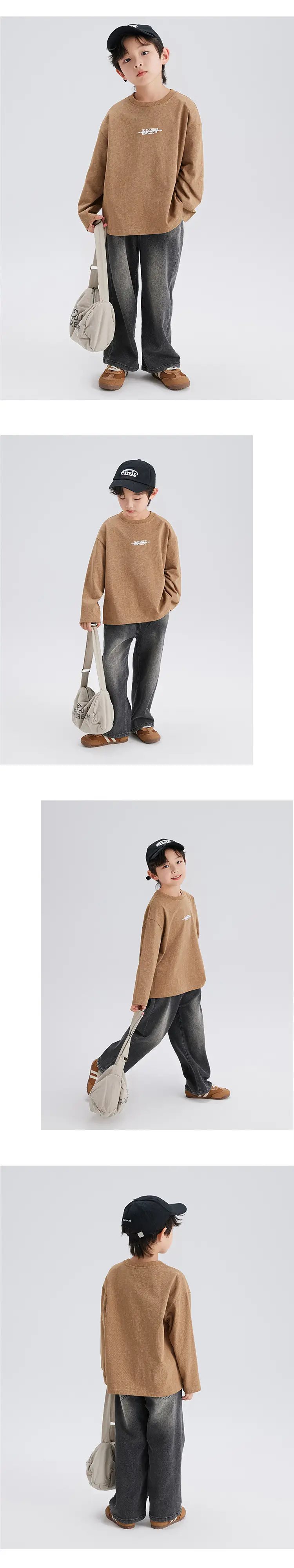 Boys Cotton Long Sleeve T-Shirt Cream Spring 2024 — feature 8