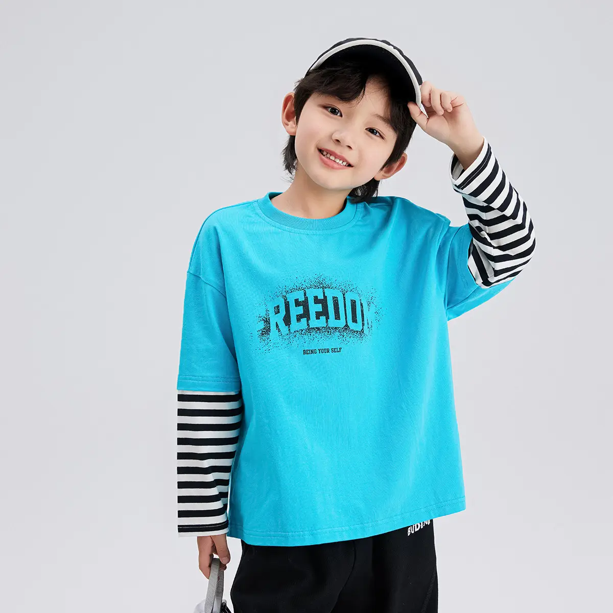 Boys Blue Striped T-Shirt Spring 2024 18oz - Image 3