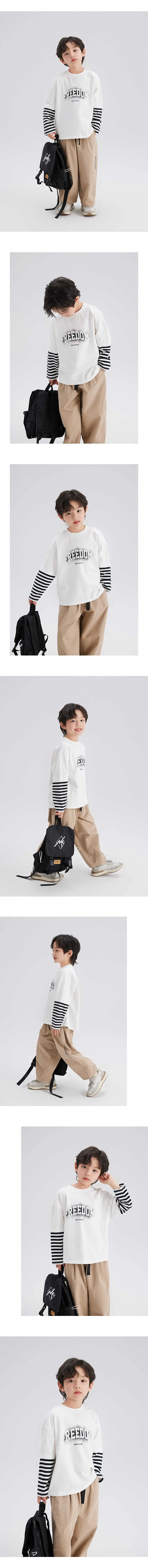 Boys Blue Striped T-Shirt Spring 2024 18oz — feature 6