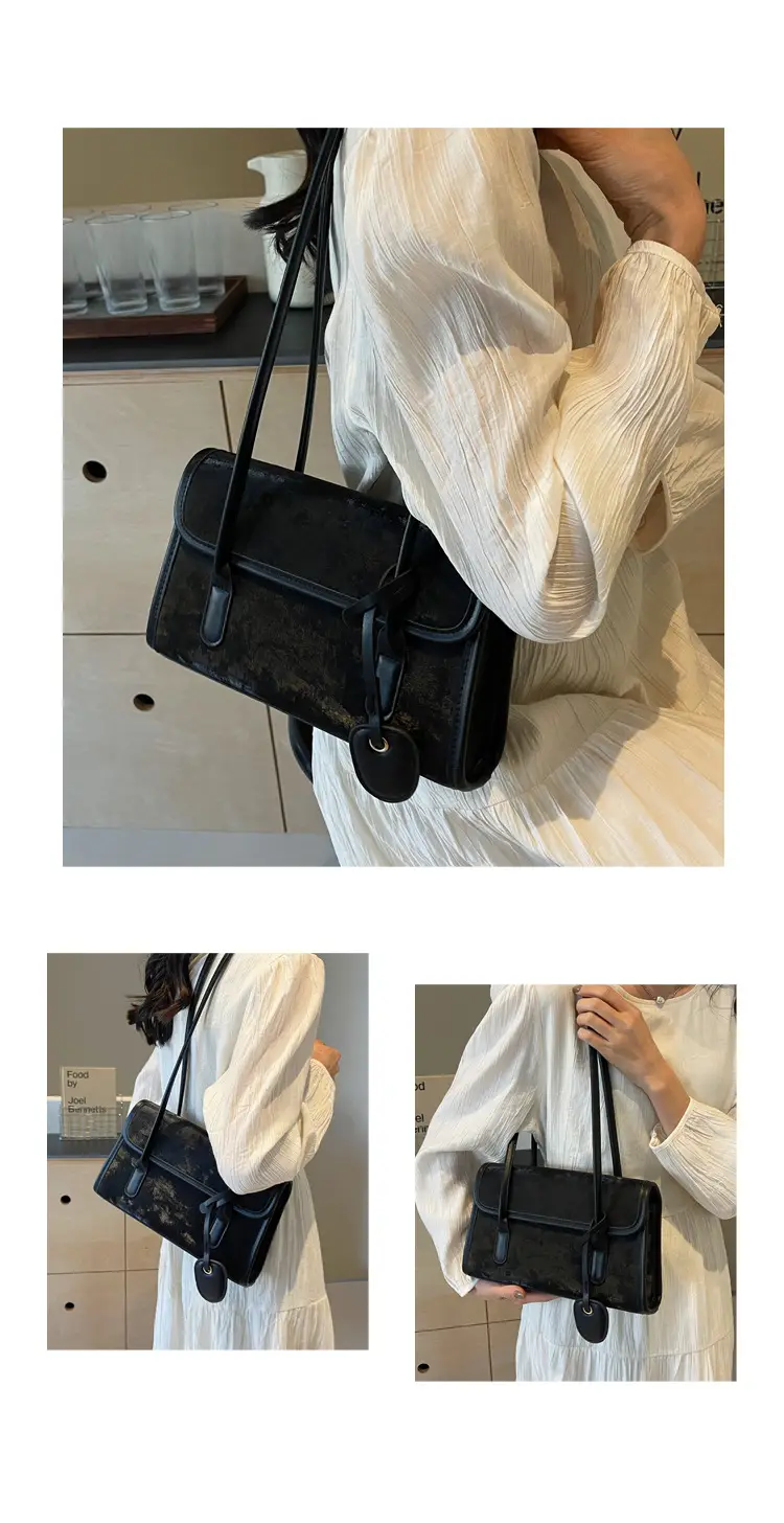 Black French Niche Shoulder Bag for Women — feature 11