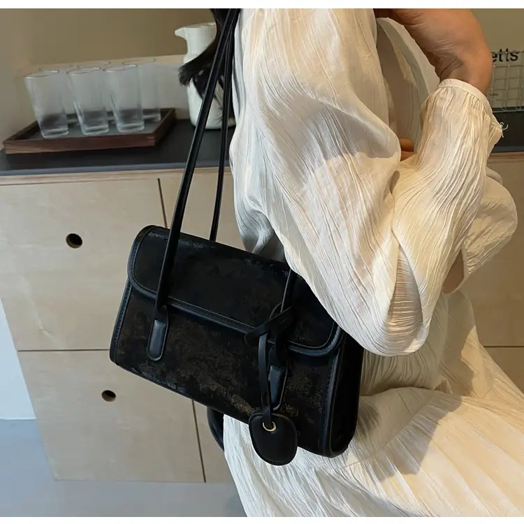 Black French Niche Shoulder Bag for Women — feature 37