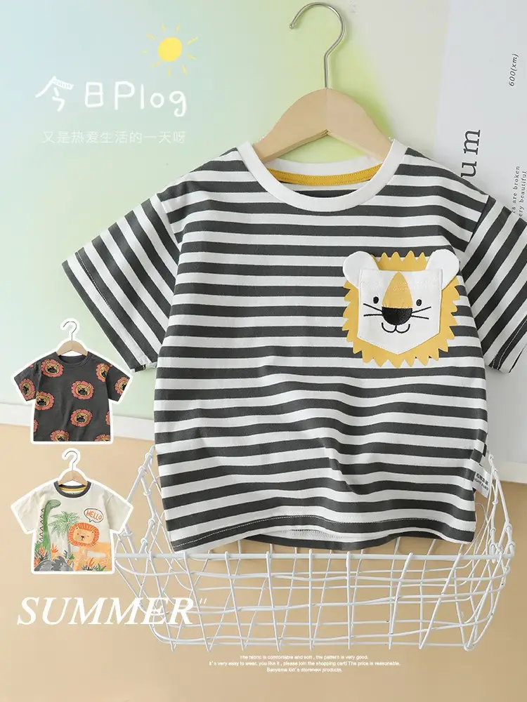 Right Euro Boy's Cotton T-Shirt White with Duck Print - Image 18