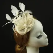 White Feather Headdress for Women Bridal Stage Use — feature 28