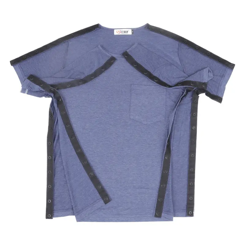 Men's Full Open T-Shirt Arm Upper Limb Post Op Free Hospital Gown