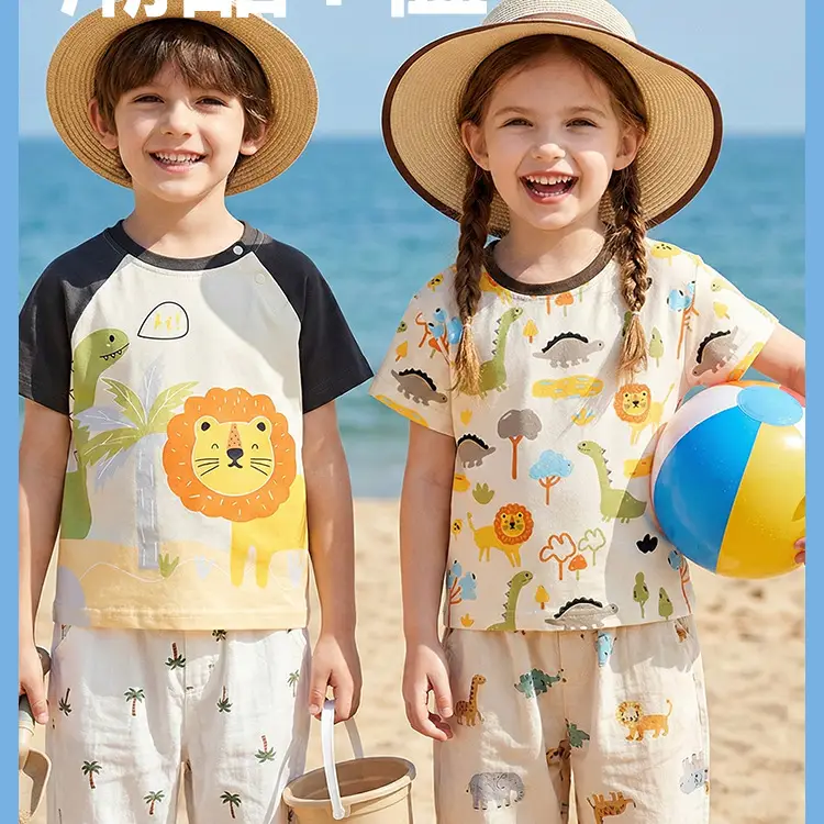 Baby T-Shirt Summer Set Boys Girls Cotton Patterned — feature 2