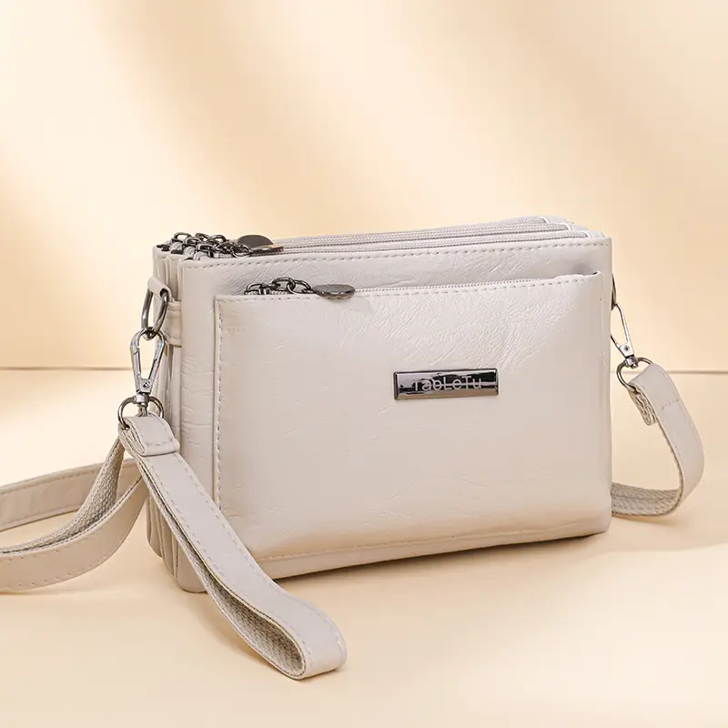Blue Soft Leather Crossbody Bag for Women - Image 8