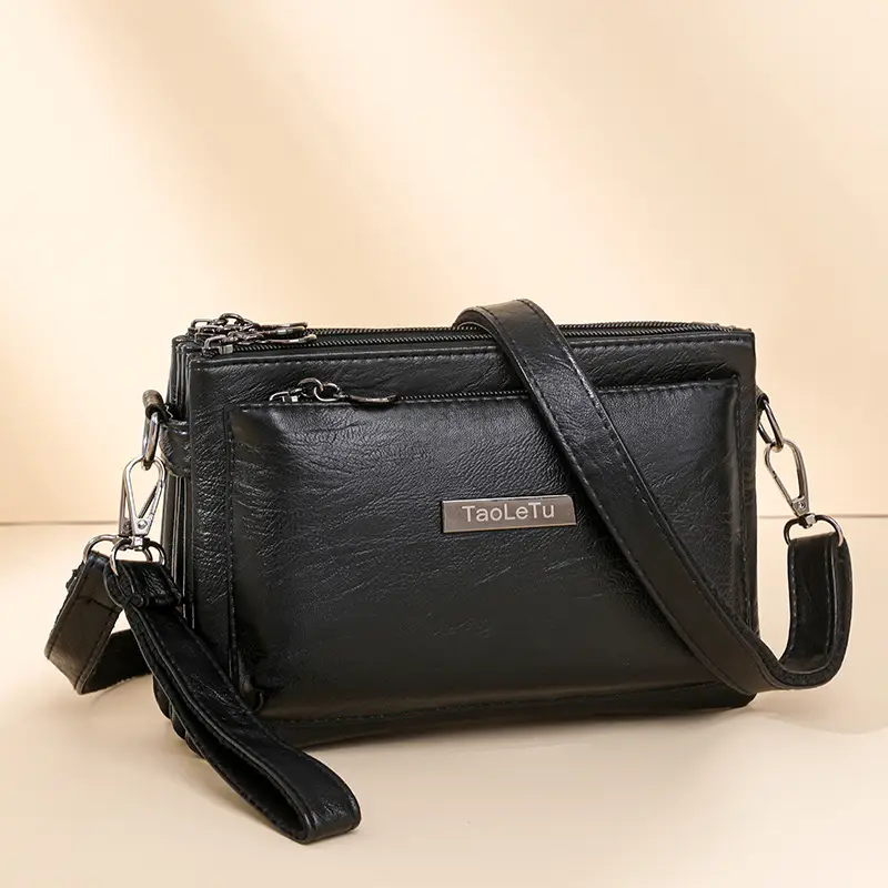 Blue Soft Leather Crossbody Bag for Women - Image 9
