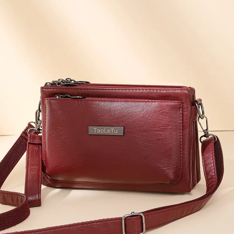 Blue Soft Leather Crossbody Bag for Women - Image 10