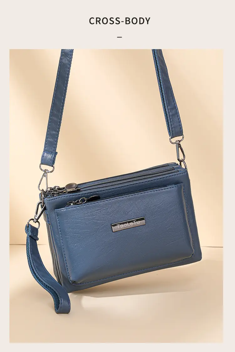 Blue Soft Leather Crossbody Bag for Women — feature 10