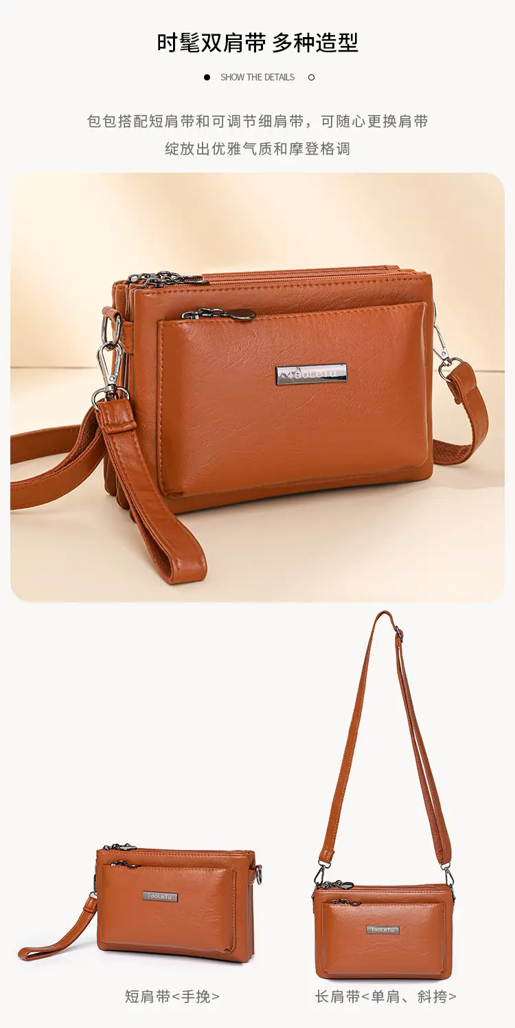Blue Soft Leather Crossbody Bag for Women — feature 13