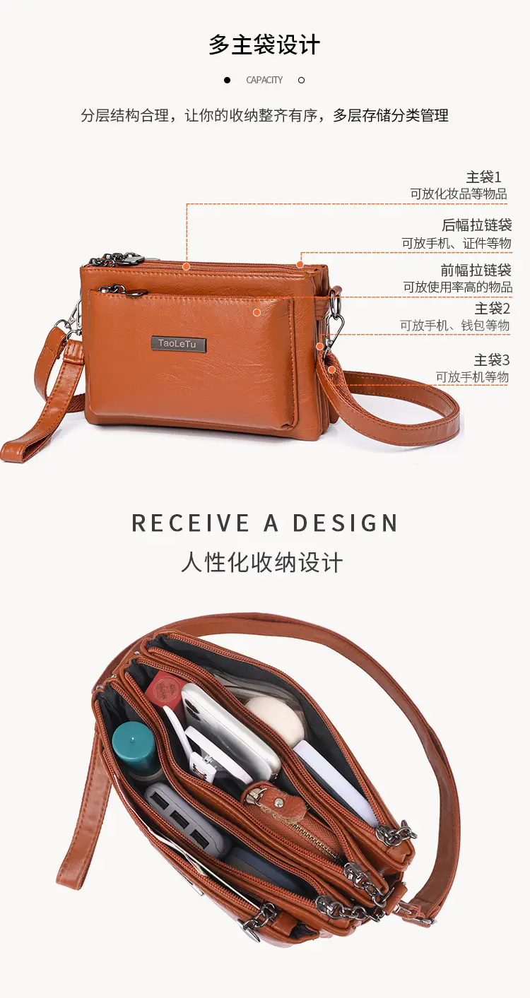Blue Soft Leather Crossbody Bag for Women — feature 14