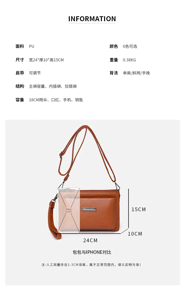 Blue Soft Leather Crossbody Bag for Women — feature 6